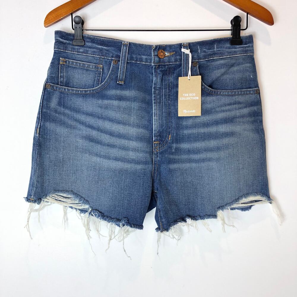 Madewell Blue Distressed Denim Jean Shorts